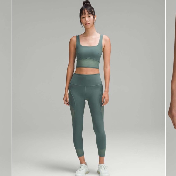 623. Lululemon Wunder Train mesh panel HR tight 25” NWT 6 Medium Forest 🌲 - Picture 1 of 4